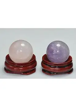

WBY fa88004309002<<< 34mm 2pcs nature white/rose/amethyst crystal sphere ball reiki + stand
