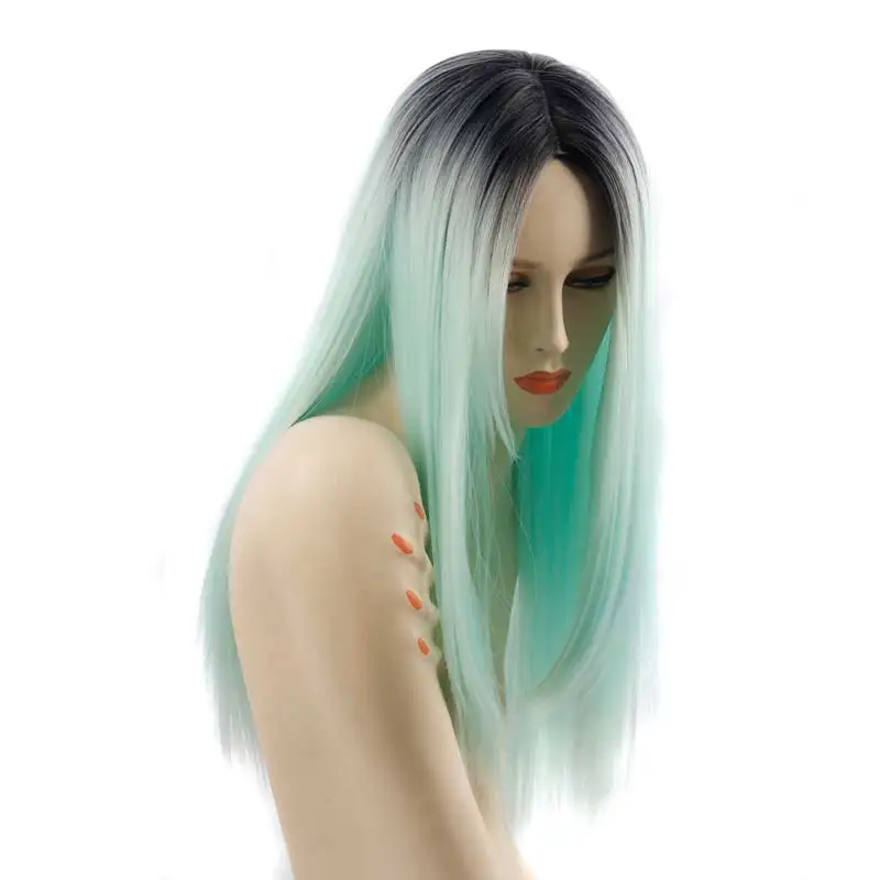 YxCheris Омбре серый парики для женщин коричневый блонд волосы парики женские термостойкие волокна длинный женский парик костюм на Хэллоуин - Цвет: #2