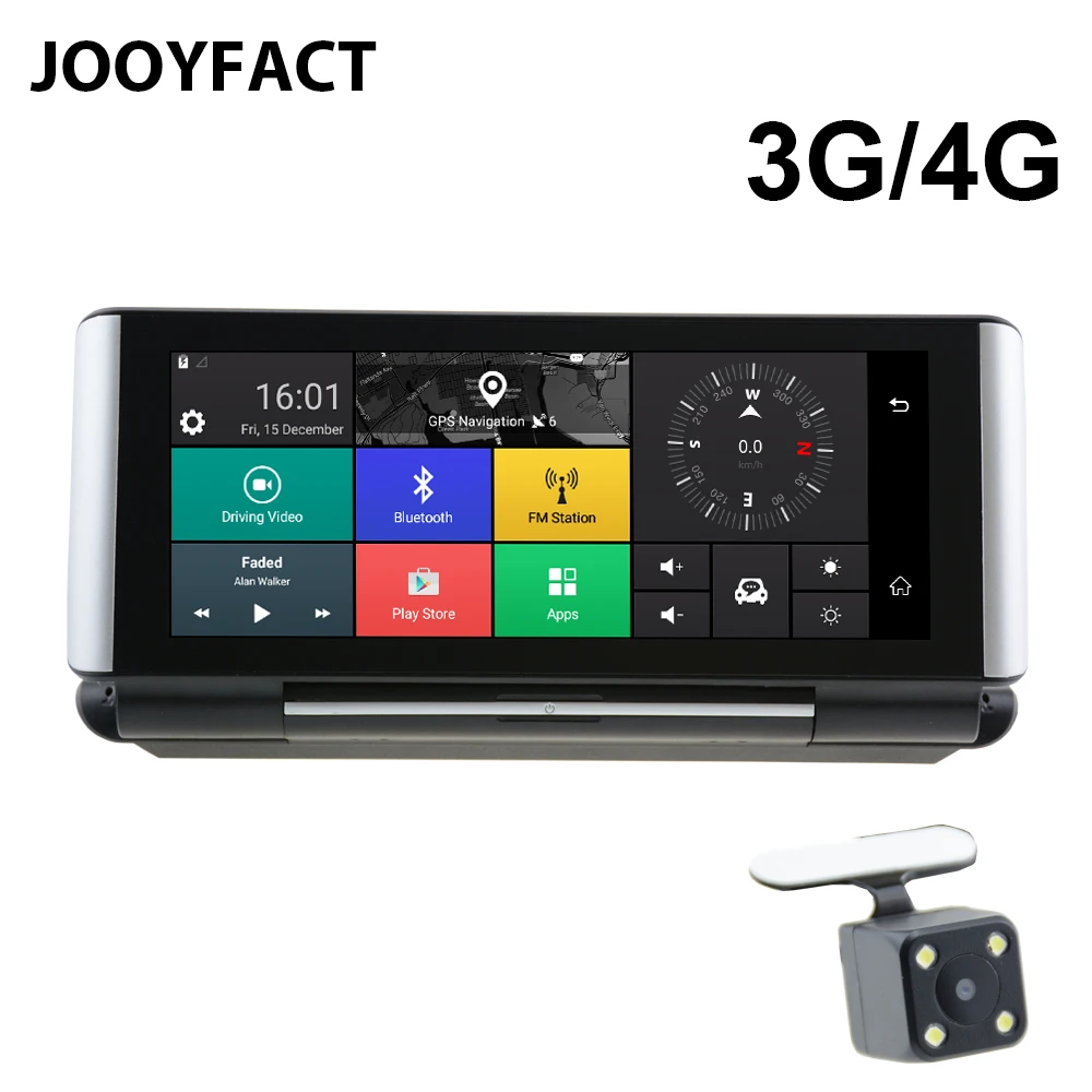 

JOOYFACT E1 Dash Cam Car DVR GPS Navigation 3G 4G Android 5 BT Registrar Video Recorder Two Camera Dual Lens Navigator 1080P