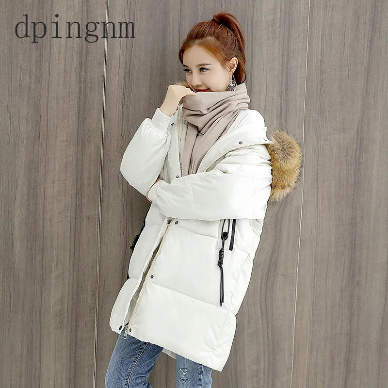 #*Cheap 2018 winter women hooded coat fur collar thicken warm long jacket female plus size 2XL outerwear parka ladies