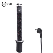 COSWALL 16A PULL POP UP 6 розеток питания 2 usb порта для зарядки кухонные настольные розетки выдвижные столешницы Столешница EU вилка