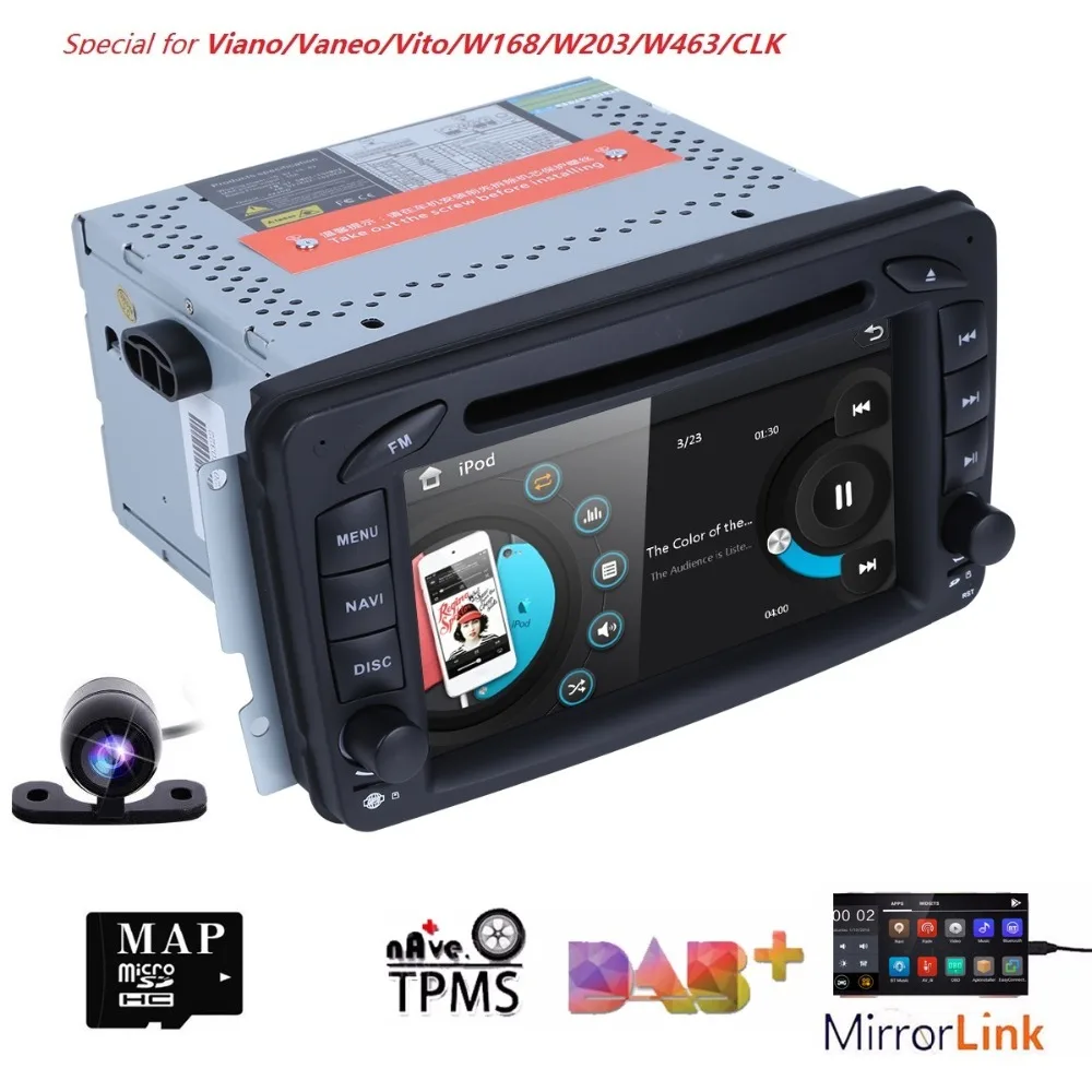 2 Din 7 дюймов Автомобильный DVD GPS навигация радио плеер для Mercedes Benz C class W203 W209 Viano W639