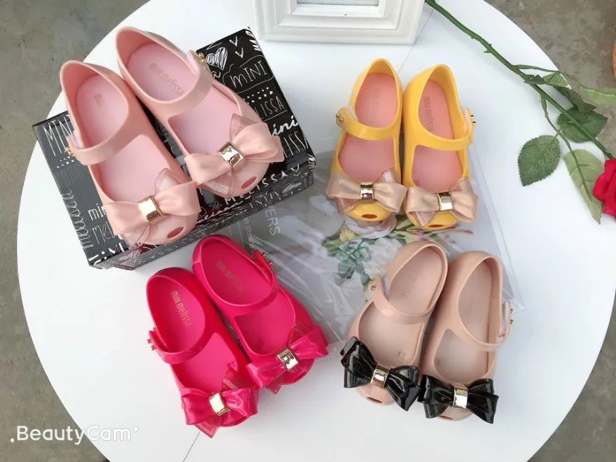 

Mini New Children's PVC Bow Princess Fish Mouth Jelly Sandals Baby Non-slip Beach Shoes