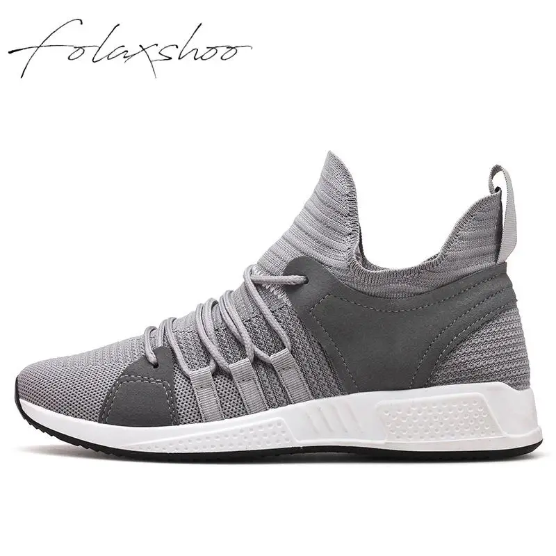 

Folaxshoo Mesh (air Mesh) Lace-up Cotton Fabric Mens Shoes Casual Cool Men Breathable Spring Autumn Men Casual Shoes High Top