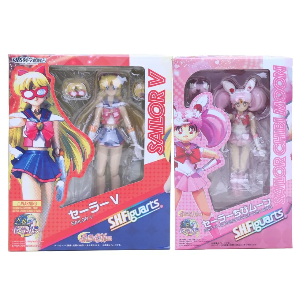 

SHF Sailor Moon Anime Pretty Guardian Sailor Chibi Moon Sailor V Venus BJD Collection Beauty Girls Action Figure Toys