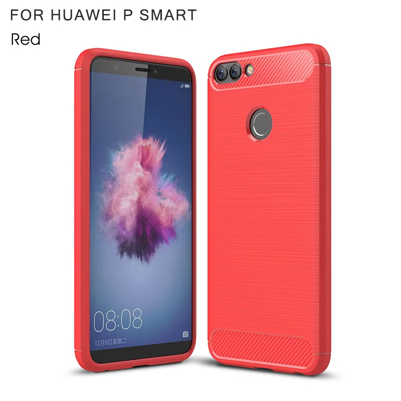 Carbon fiber brushed silicone case huawei p smart (17)