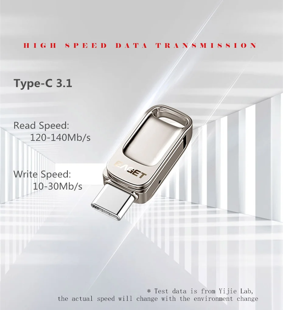 EAGET OTG флеш-накопитель 32 Гб 64 Гб UDP флеш-накопитель USB 3,0 128 ГБ мини-металлические флешки USB флеш-накопитель для телефонов type-C