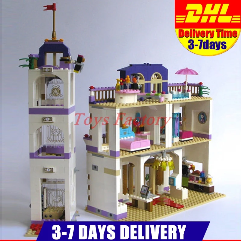 

Compatible Legoinglys 41101 DHL Lepin 01045 1676 PCS Girl Heartlake Grand Hotel Popular Kids DIY Building Blocks Bricks Toys