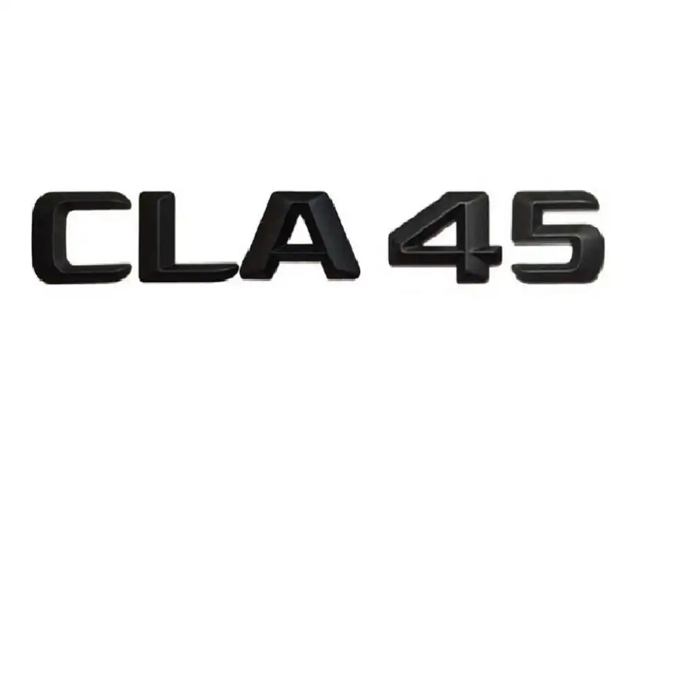1 комплект Матовый Черный ABS багажник автомобиля сзади числа буквы слова эмблемы наклейки на Стикеры для Mercedes-Benz CLA45 AMG - изображение