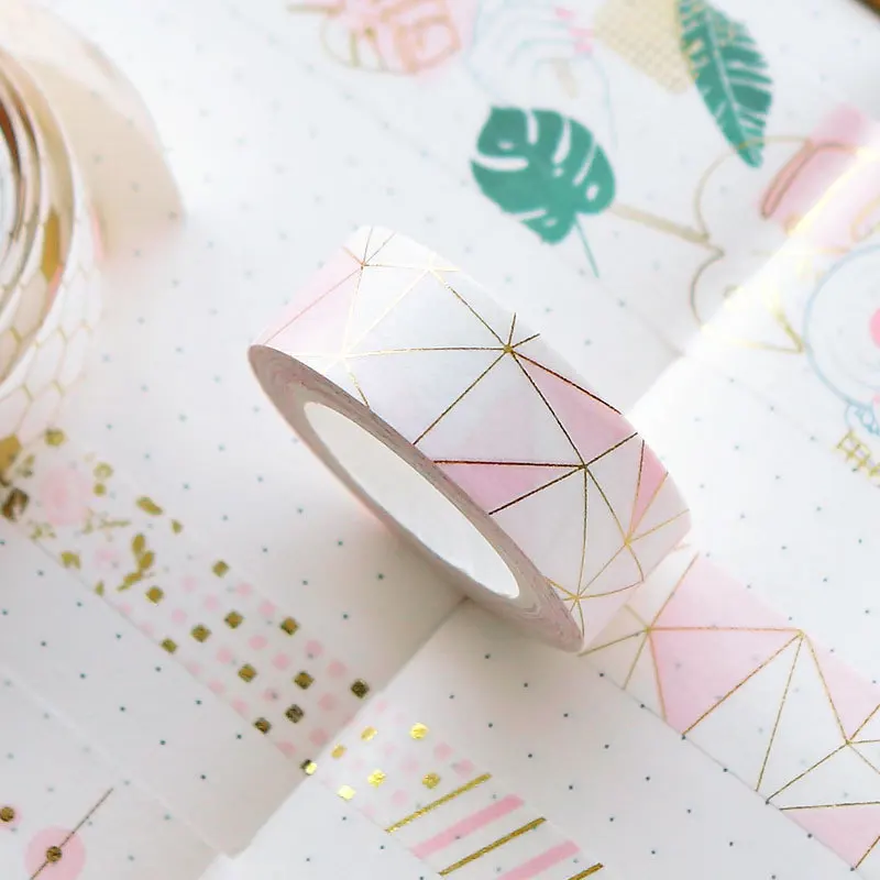 Золотой Розовый Фольга Бумага Васи набор японский Скрапбукинг декоративные ленты соты для Фотоальбом украшение дома