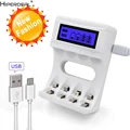 HIPERDEAL 4 Slots LCD Screen USB Batterie Ladegerät für Aa/AAA/Ni Cd/Ni Mh HW-in Ladegeräte aus Verbraucherelektronik bei