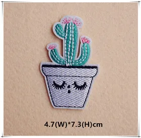 1pcs Mix Cactus Patch for Clothing Iron on Embroidered Sew Applique Cute Patch Fabric Badge Garment DIY Apparel Accessories 121