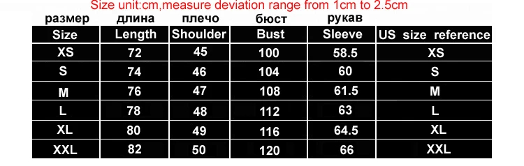 00M to 5XL