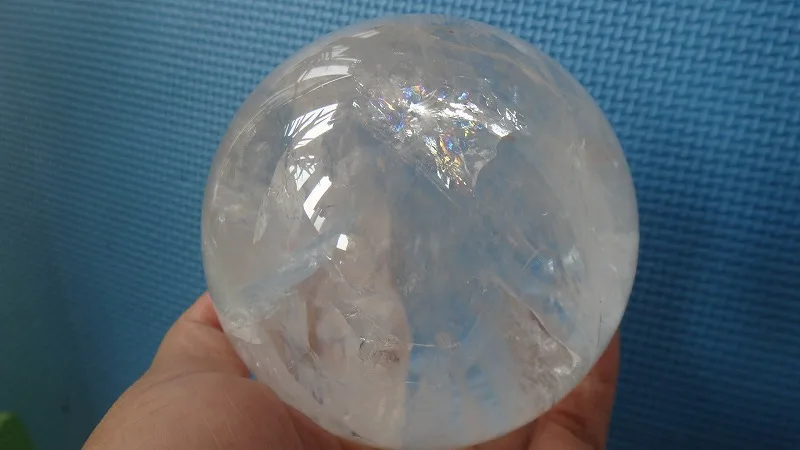 Огромный Ясно Радуга природного кварца мяч 3.54 дюйма Хрустальный шар Orb Исцеление