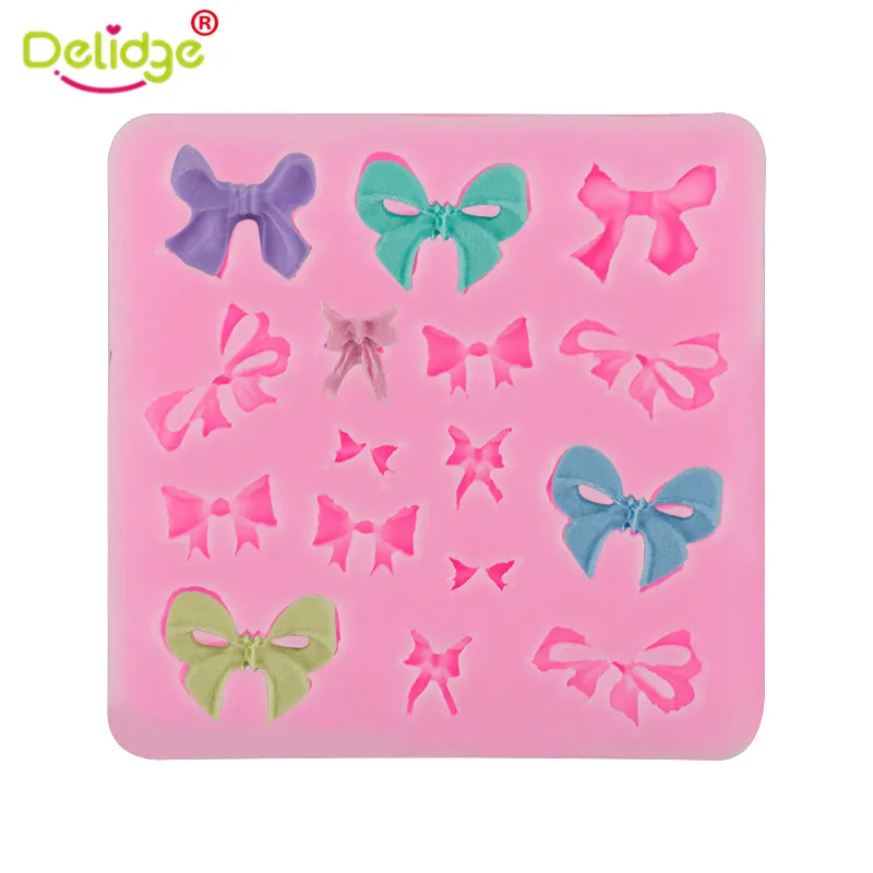 

Delidge 1pc Many Bow Tie Shape Silicone Cake Mold 3D Sugarcraft Fondant Cake Chocolate Mold DIY Cake Decorating Tools