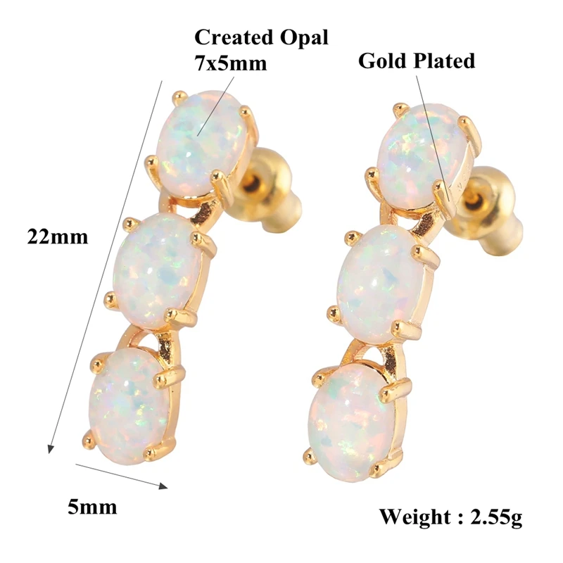 CiNily Роскошный Белый огненный опал, золото и розовое золото, Женские Ювелирные серьги, простые серьги, ювелирные изделия, лучшие подарки для женщин и девушек