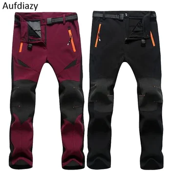 

Aufdiazy 4XL Winter Women Men Stretch Waterproof Trekking Pants Male Climbing Trousers Outdoor Sport Softshell Hiking Pant JM048