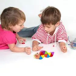 Красочные деревянная гусеница головоломки Дети обучения Развивающие игрушки