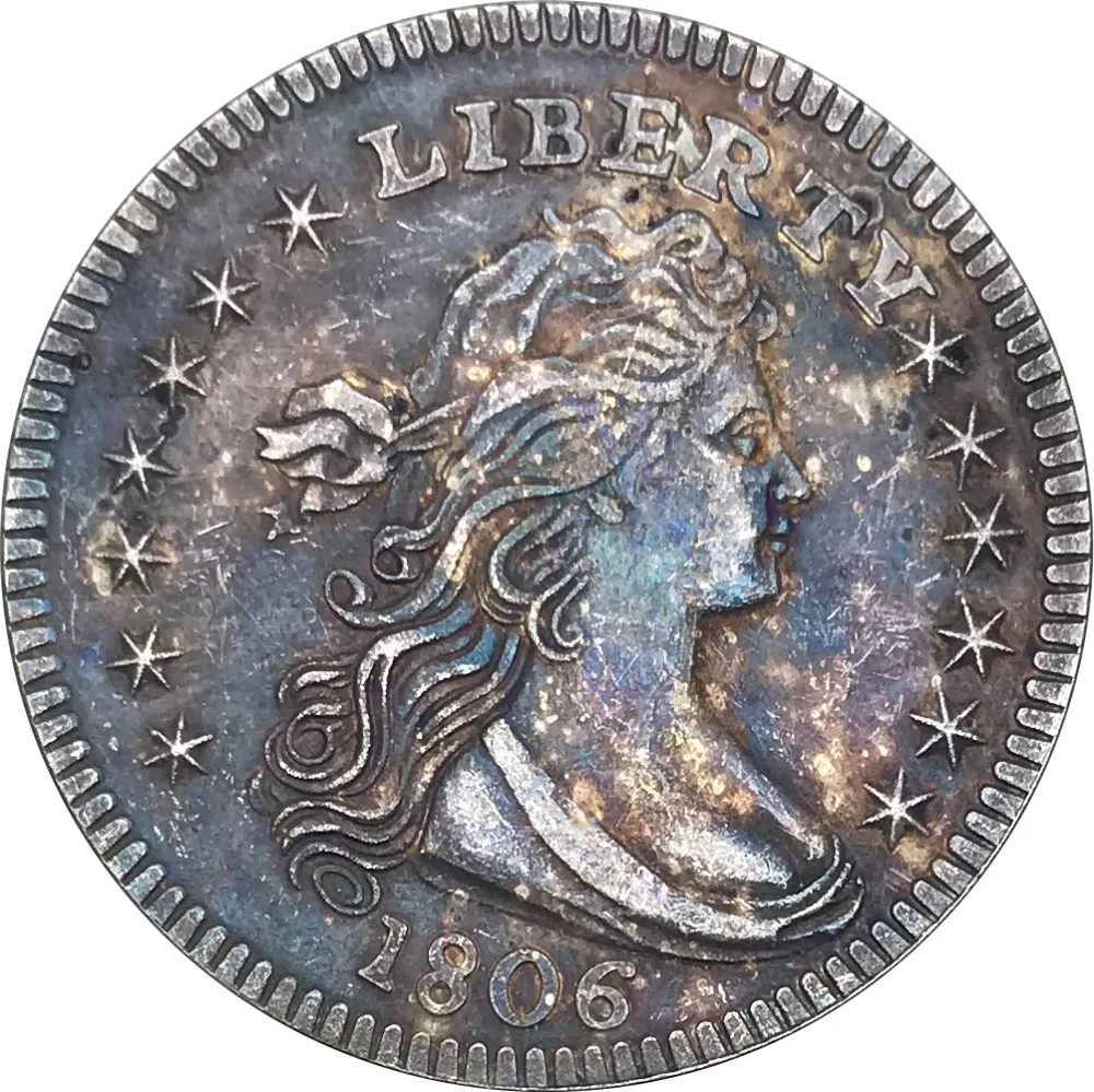 United States Of America 1806 Liberty Half Dollar Brass Silver Plated