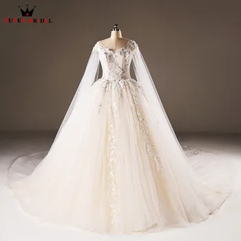 شراءثوب حفلة منفوش تول زينة قطار كبير فساتين زفاف العروس الرسمية الفاخرة 2020 صور حقيقية ثوب زفاف مصنوع حسب الطلب XH46