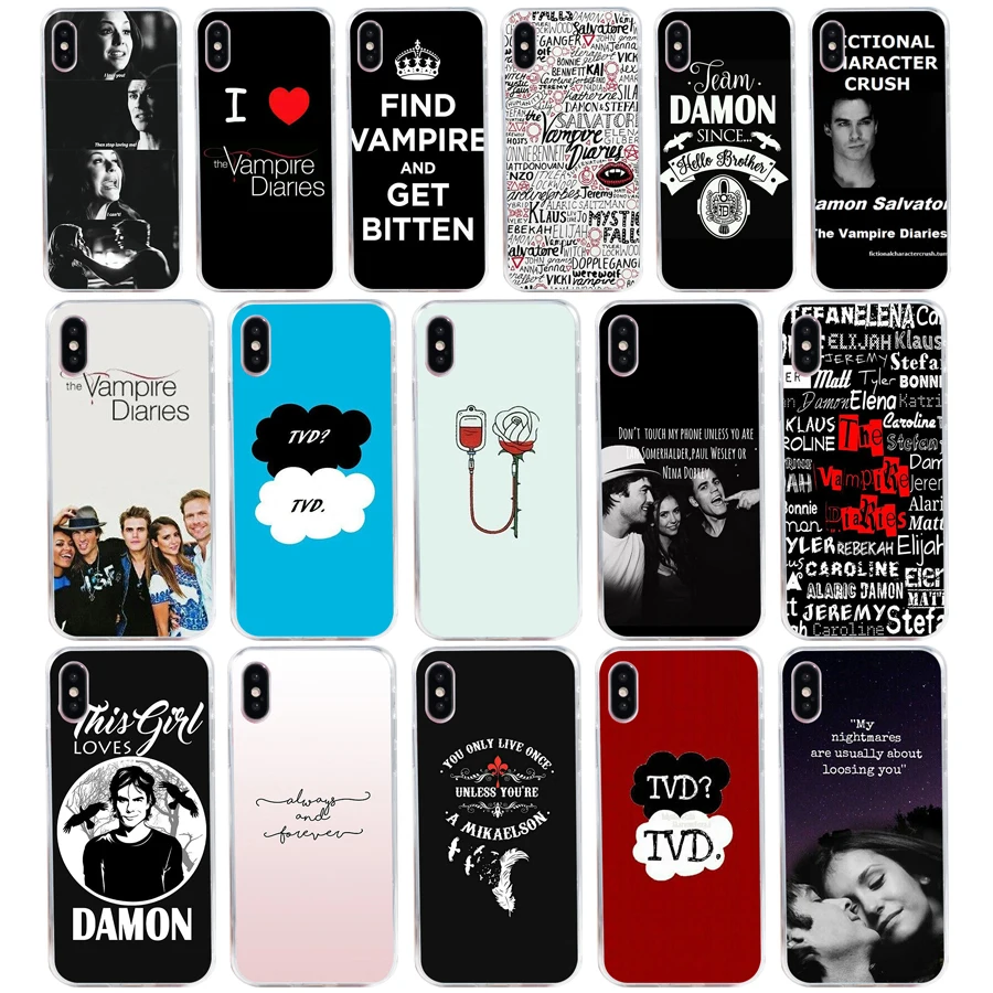 

124SD The Vampire Diaries 02 Soft Silicone Tpu Cover phone Case for iphone 5 5s se X XR XS Max case