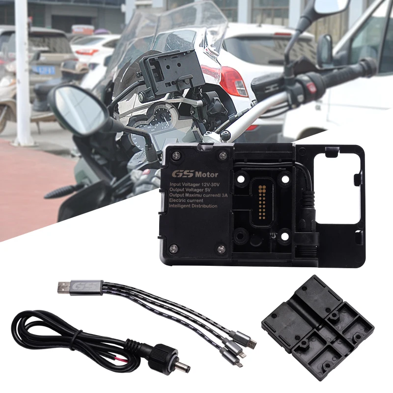 Support Guidon Téléphone USB Pour BMW F900R/F900XR - Avec Charge USB Intégrée - Fixation Clip Téléphone
