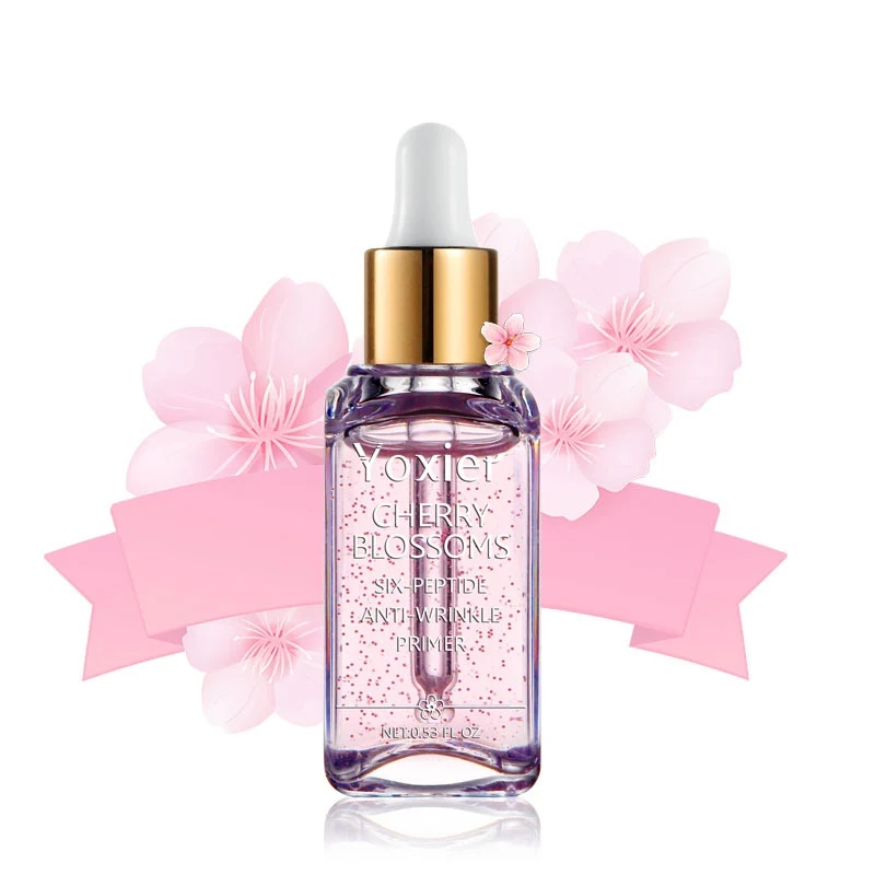 15ml Cherry Blossoms Essence Makeup Base Whitening Essence Primer Makeup Face Beauty Makeup Base forFace Lip