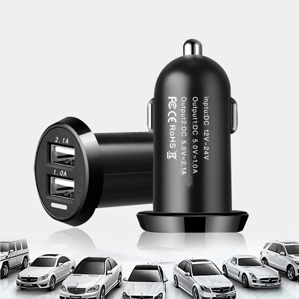 Travel Adapter Cigar Lighter Car Charger 5V 3.1A Fast Dual USB Port Mobile Phone Charger For Samsung Xiaomi Huawei iPhone LG