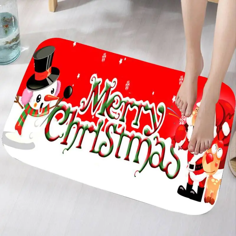 Рождественский 3D утолщенный ковер, маленький ковер для дома, гостиницы, Нескользящий Резиновый задний коврик для ванной, Впитывающий Коврик для ванной, Рождественские декоративные коврики
