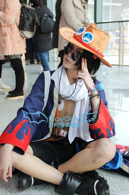 Portgas D. Ace Cosplay Hat Dagger Necklace Log Pose 