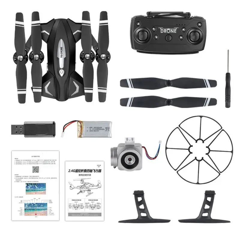 F69 складной Радиоуправляемый вертолет Дрон HD камера 480 P/1080 P wifi FPV высота удержания Квадрокоптер с автономным режимом модель