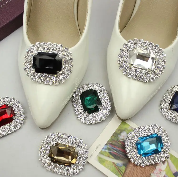 Removable Womens Shoes Decoration Rhinestone Crystal Shoe Buckle Party