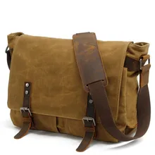Men Wax oil Canvas Shoulder Bag Male Vintage Messenger Bags Casual Shoulder Bag Crossbody Bags Men’s Handbags