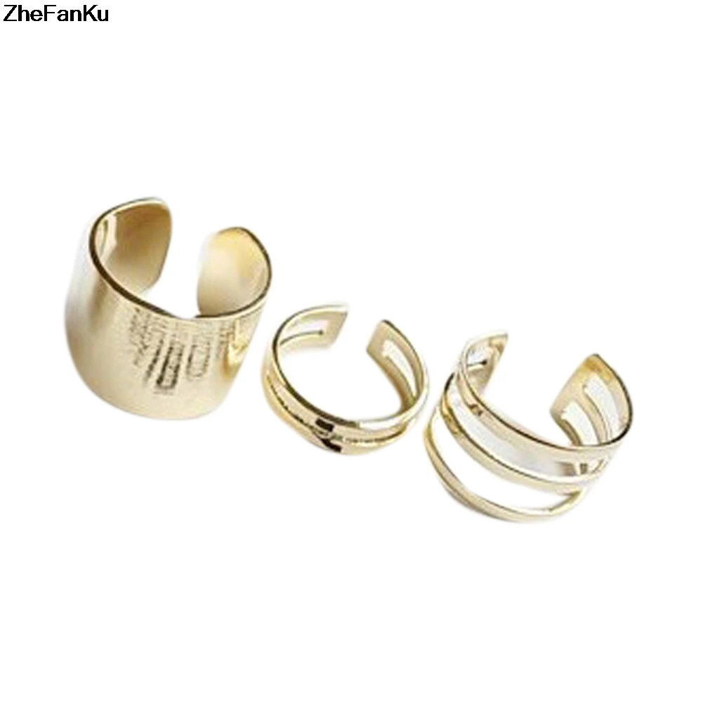 

3Pcs/Set Fashion Top Of Finger Over The Midi Tip Finger Above The Knuckle Open Ring