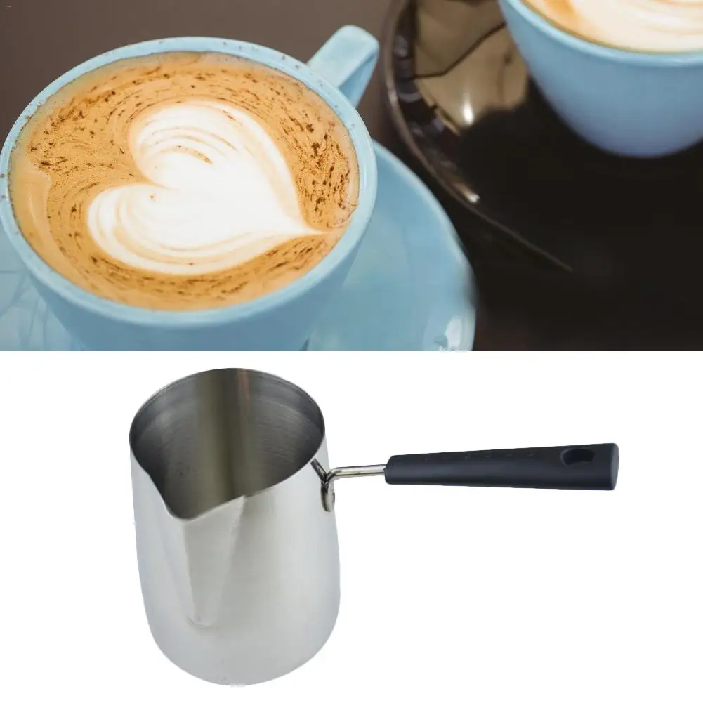 Stainless Steel Milk Frothing Jug Hangable Milk Cream Cup Coffee Creamer Latte Pot With Handle Durable Kitchen Coffee Tools Stainless Steel Milk Frothing Jug Hangable Milk Cream Cup Coffee Creamer Latte Pot With Handle Durable Kitchen Coffee Tools