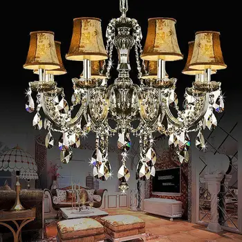 

Promotion,6-8 light congnac color crystal chandeliers,with shade, E12/14 lamp holders