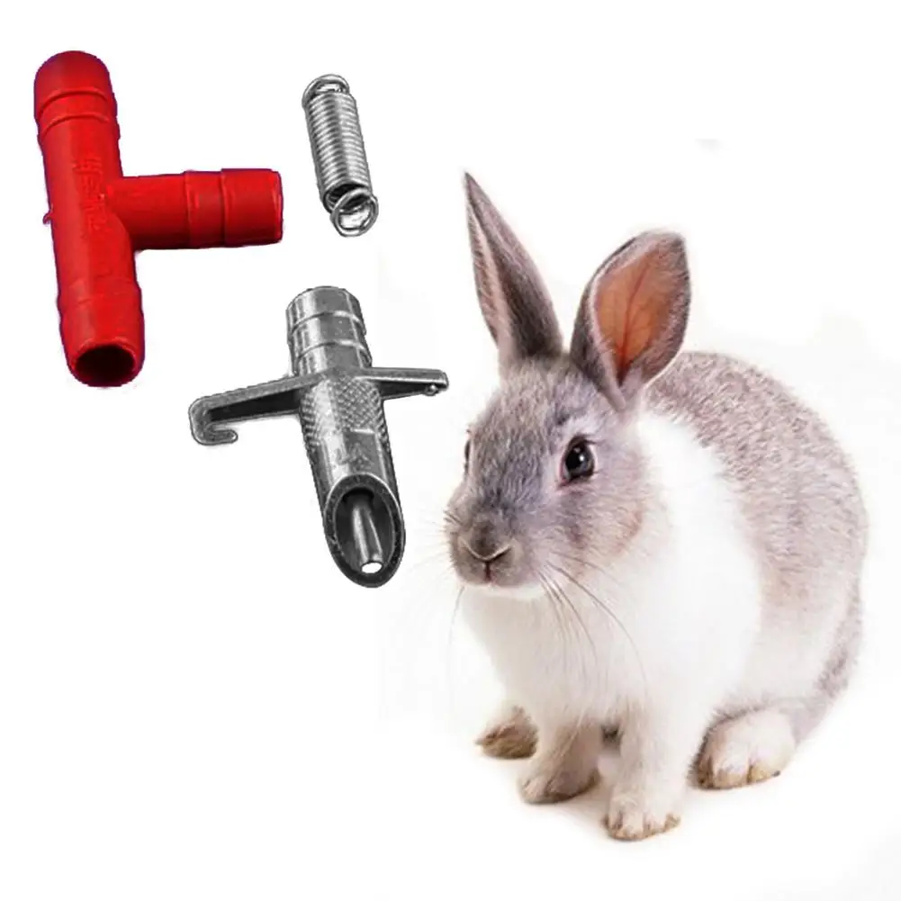 

50Pcs/Set Rabbit Water Drinking Fountains Small Animals Water Feeder Stainless Steel Pipe Plastic Connection Pet Supplies 20E