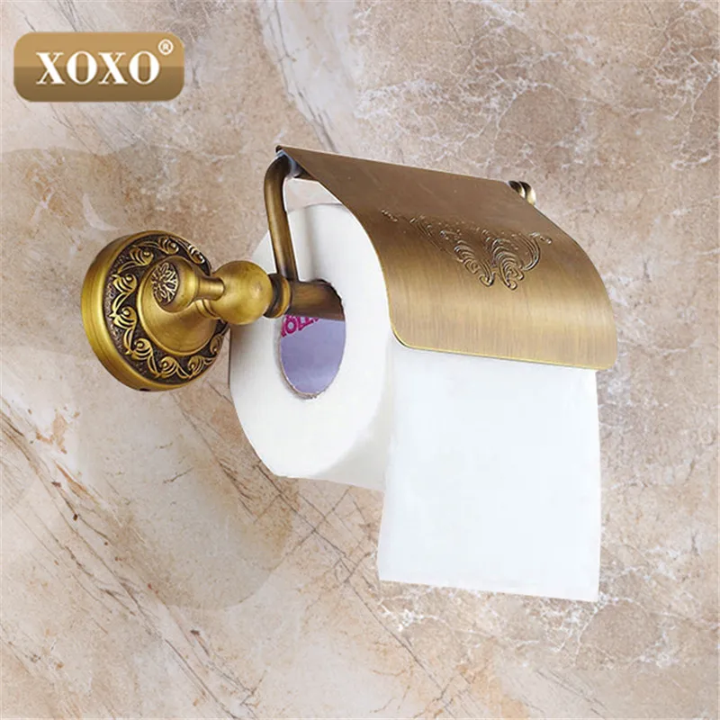 XOXO античный держатель для бумаги с бронзовой отделкой/держатель рулона/держатель для ткани, латунная конструкция аксессуары для ванной комнаты 20086B