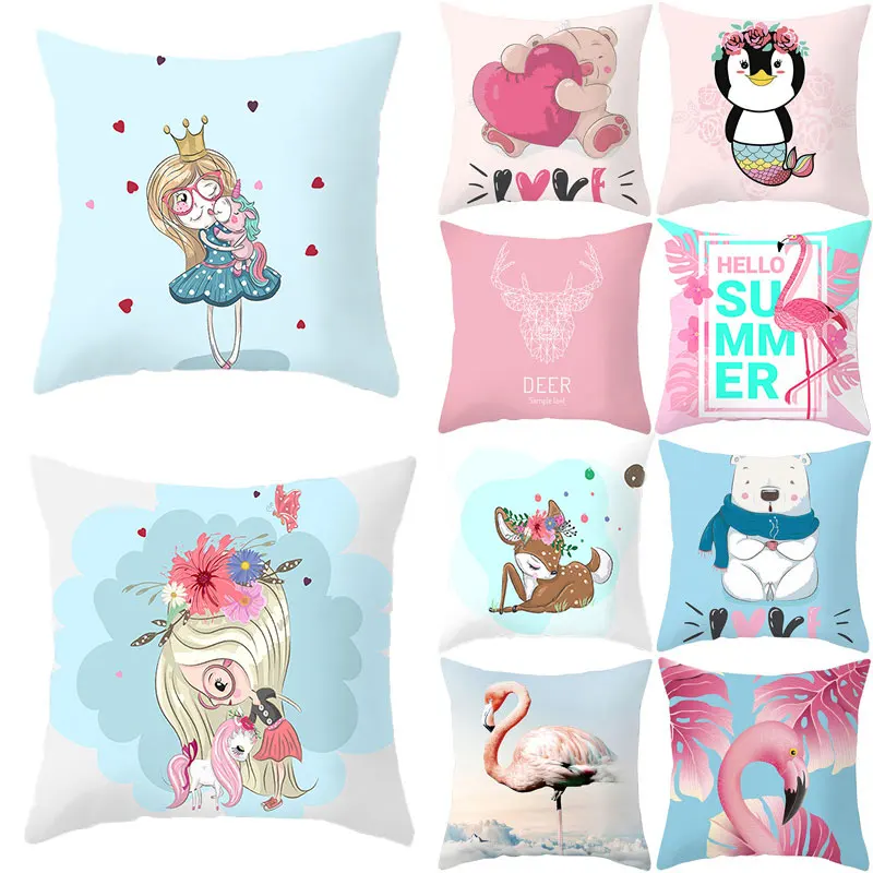 Popular High Quality Cushion Cover Home Decoration Pillow Case 1PC 45*45CM Office For Sofa Cartoon Hot Sale Car