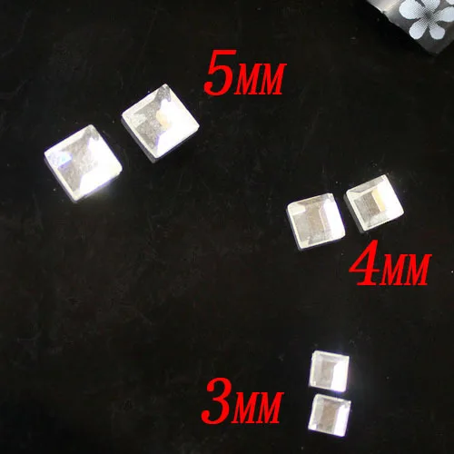 

500pcs Faceted Square Nail Crystals Clear White Glass Gems Stones Rhinestone For Nail Art 3D Nail Jewelry Supplies Accessories