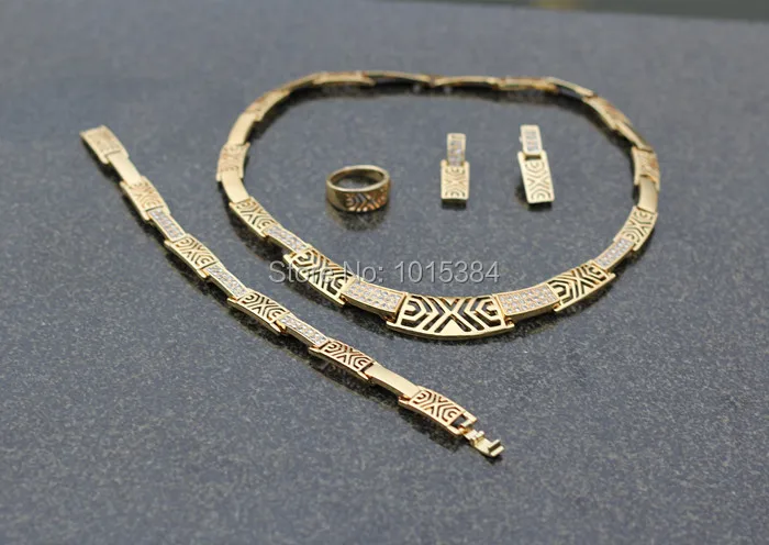 0 : Buy Wholesale&retail 24k Gold Plated Dubai jewelry rhinestone crystal Necklace ...