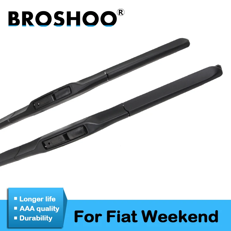 

BROSHOO Auto Car Clean The Windshield Wiper Blade Natural Rubber For Fiat Weekend Fit Standard Hook Arms 2003 2004 2005 2006