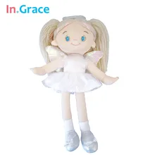 In. Grace nwe кукла балерина белые куклы-Ангелы с блестящими крыльями мягкие тканевые куклы для девочек лучшие подарки 14 дюймов Высокое качество