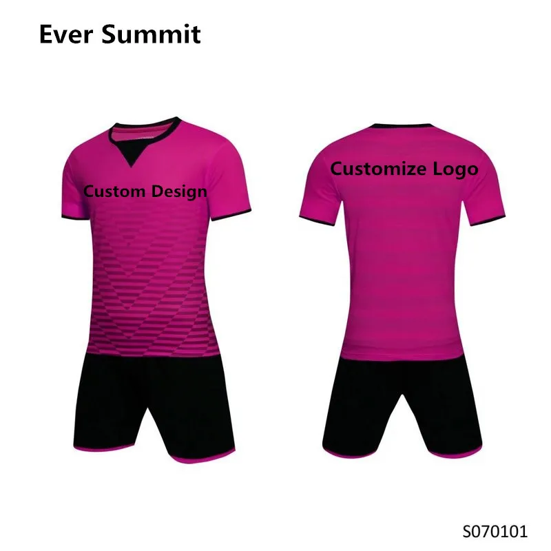 Ever Summit Soccer Jersey 070101 футбольные комплекты одежды тренировочная пустая Версия Настраиваемый Логотип, название, форма под заказ - Цвет: pink color