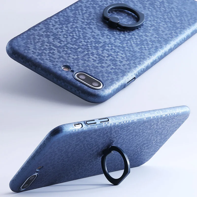 SoCouple чехол для телефона с кольцом для iphone 7, 6, 6 S, 8 plus, 8, 5, 5S, SE, жесткий матовый чехол из поликарбоната с кольцом-держателем для iphone X - Цвет: IK01-RingMSKBlue