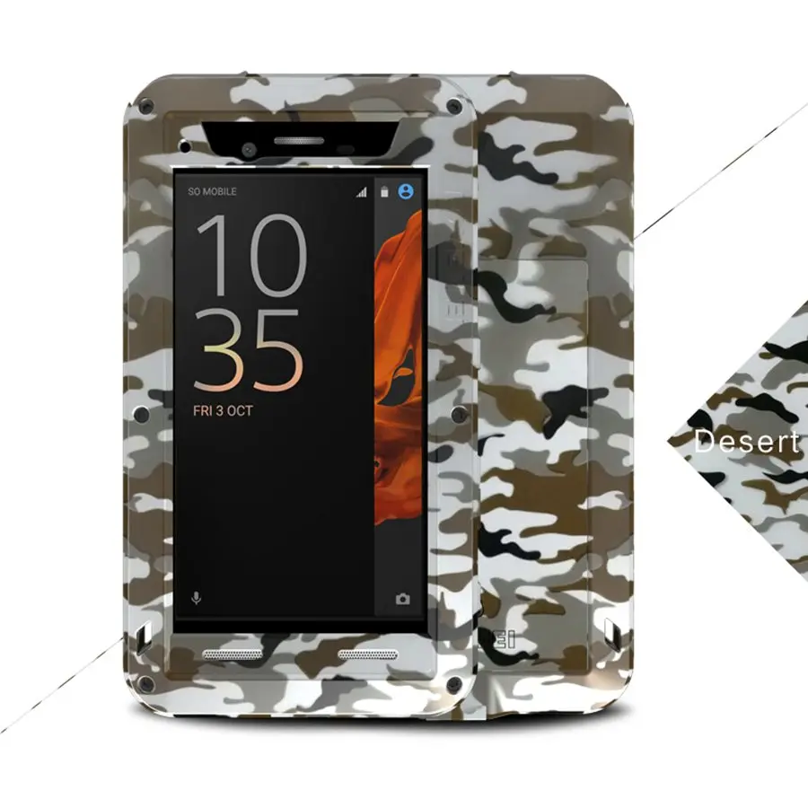 LOVEMEI Камо Обложка для Sony Xperia XZ Противоударный антидетонационные Металлический