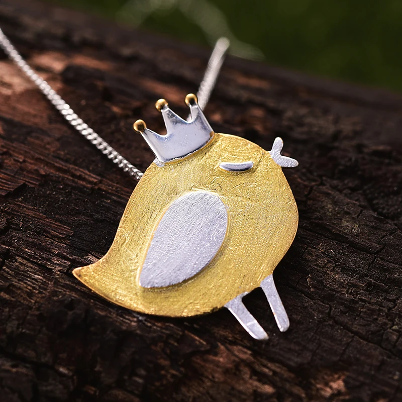 925 Sterling Silver Natural Handmade Fine Jewelry Lovely Princess Bird Pendant without Necklace for Women Lotus Fun Real pendant necklace silver pendant silver necklace charms