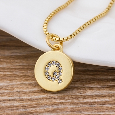 Sale Fashion Tiny Daint  Alphabet Pendants 26 Letters Necklace Gold Color for Women Girls Best Birthday Party Gift