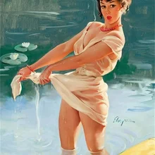 Гребля Сексуальная Pin Up девушка поп арт карта постер