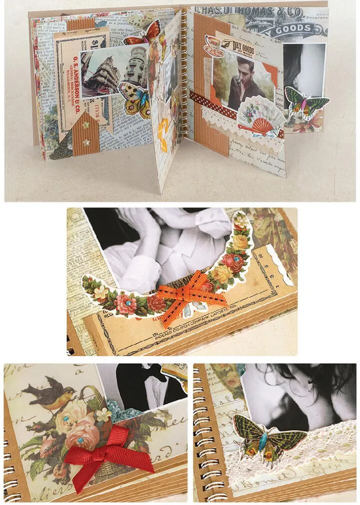 Приветствие 6 дюймов винтажный альбом для зарисовок комплект для Семья друг детская игра Сделай Сам Polaroid Альбом Ретро Скрапбукинг фотоальбом для влюбленный свадьба
